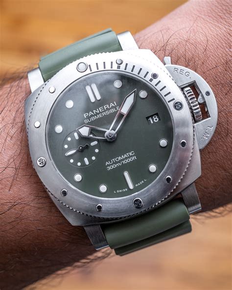 panerai submersible green dial|panerai's green dial collection.